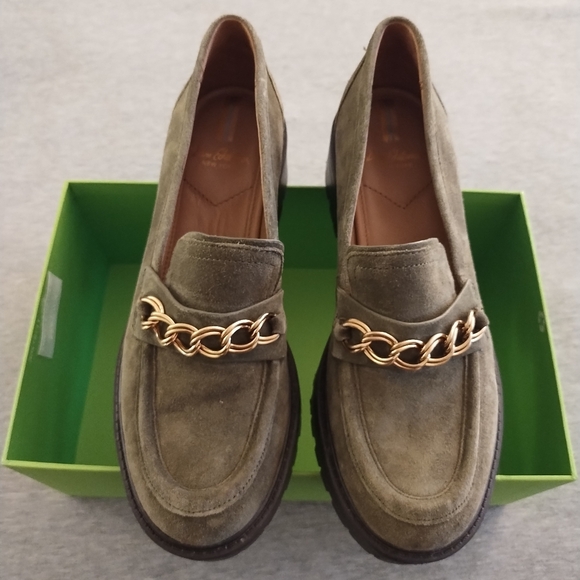 Sam Edelman Women's Taelor Chain Link Olive Suede Lug Sole Loafers Size 8M - Picture 10 of 16